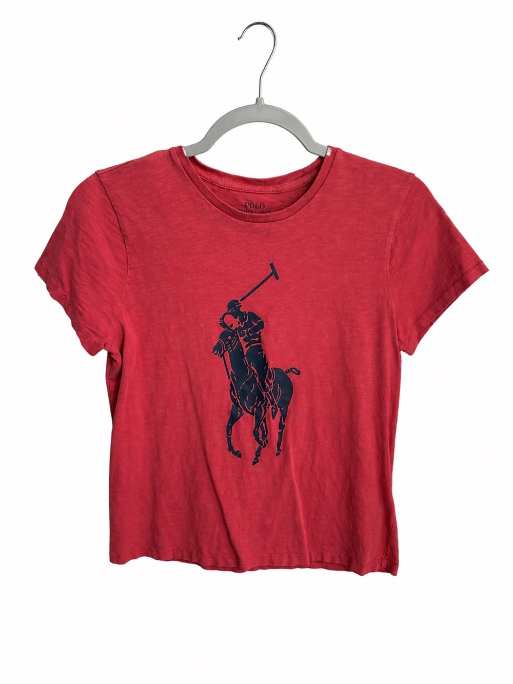 Polo by Ralph Lauren Red Short Sleeve Tee with Navy Polo Player